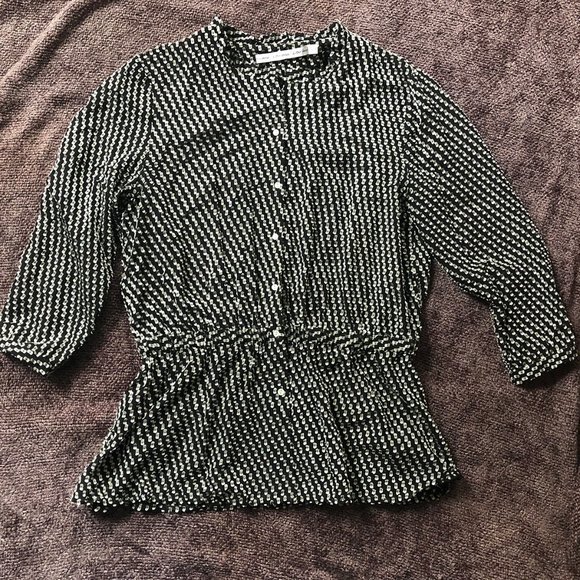 & Other Stories Black and White Pattern Blouse - Picture 2 of 11